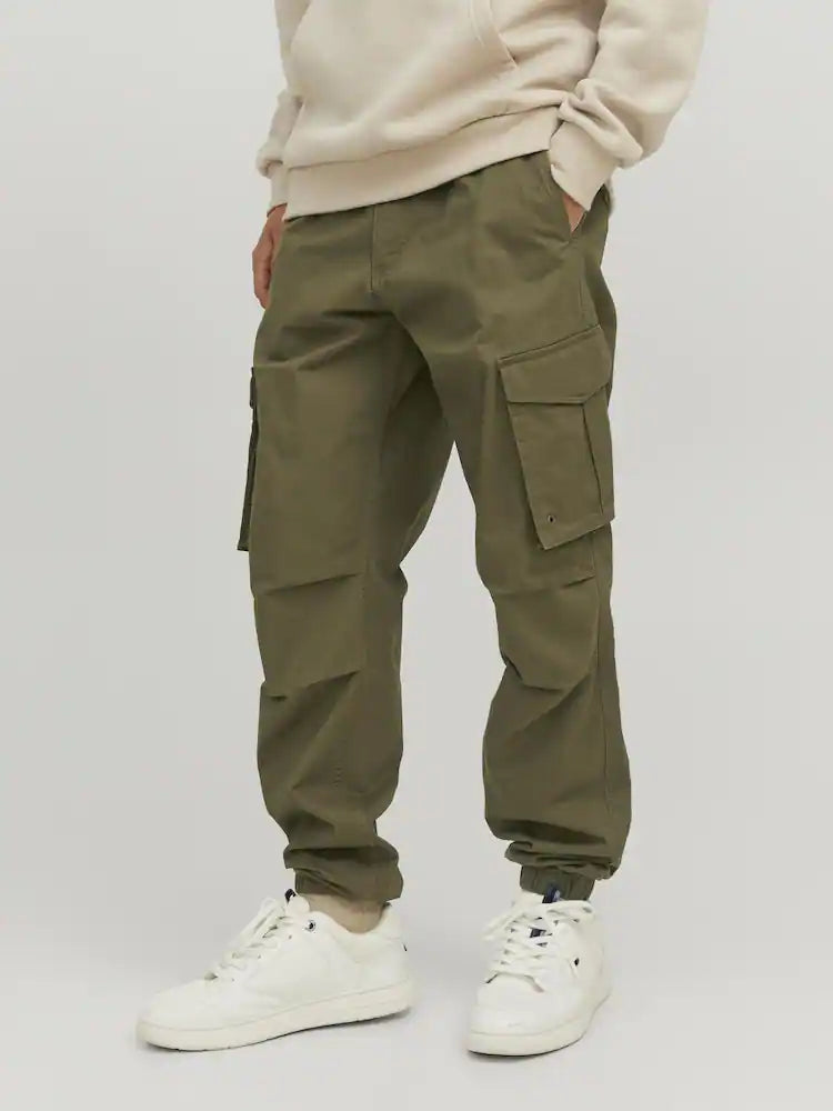 Green Relaxed Fit Cargo Trousers