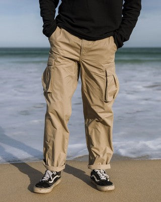 Passenger Mens Beige Cargo Trousers